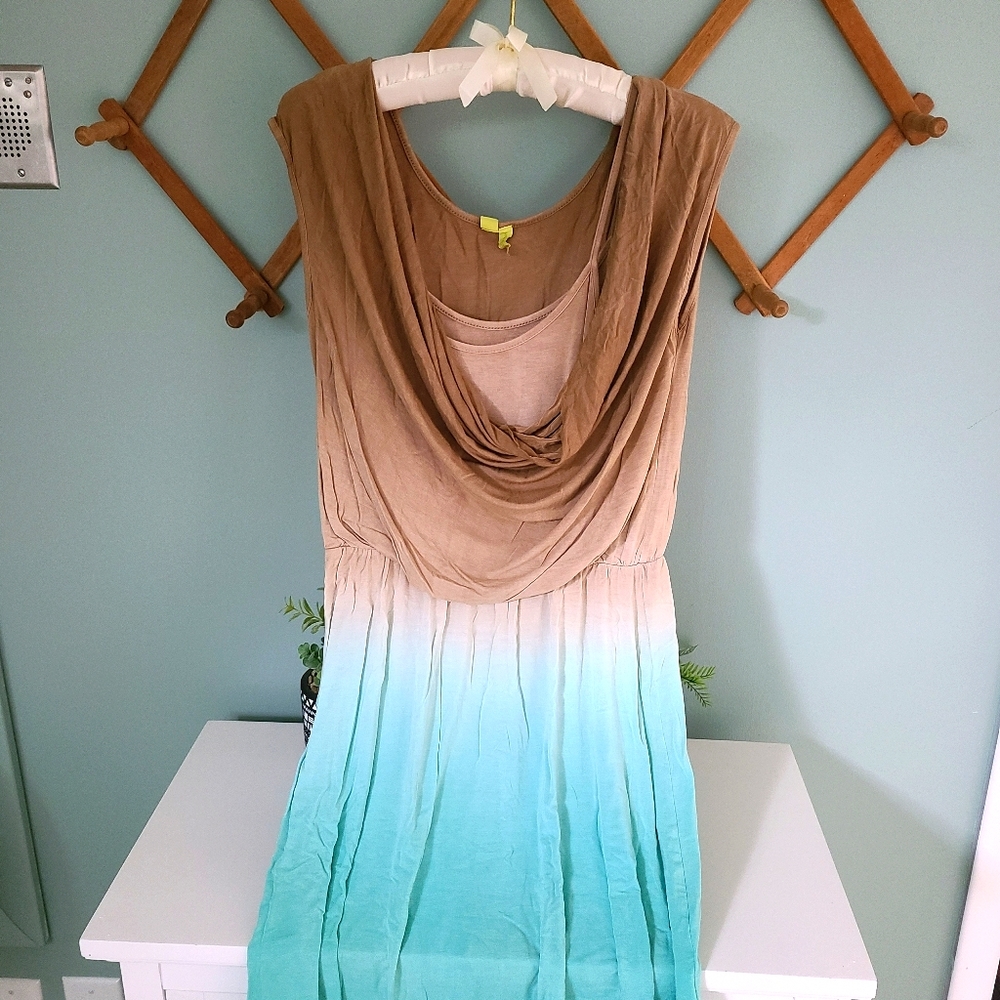 Green Dragon Ombre T-shirt Dress